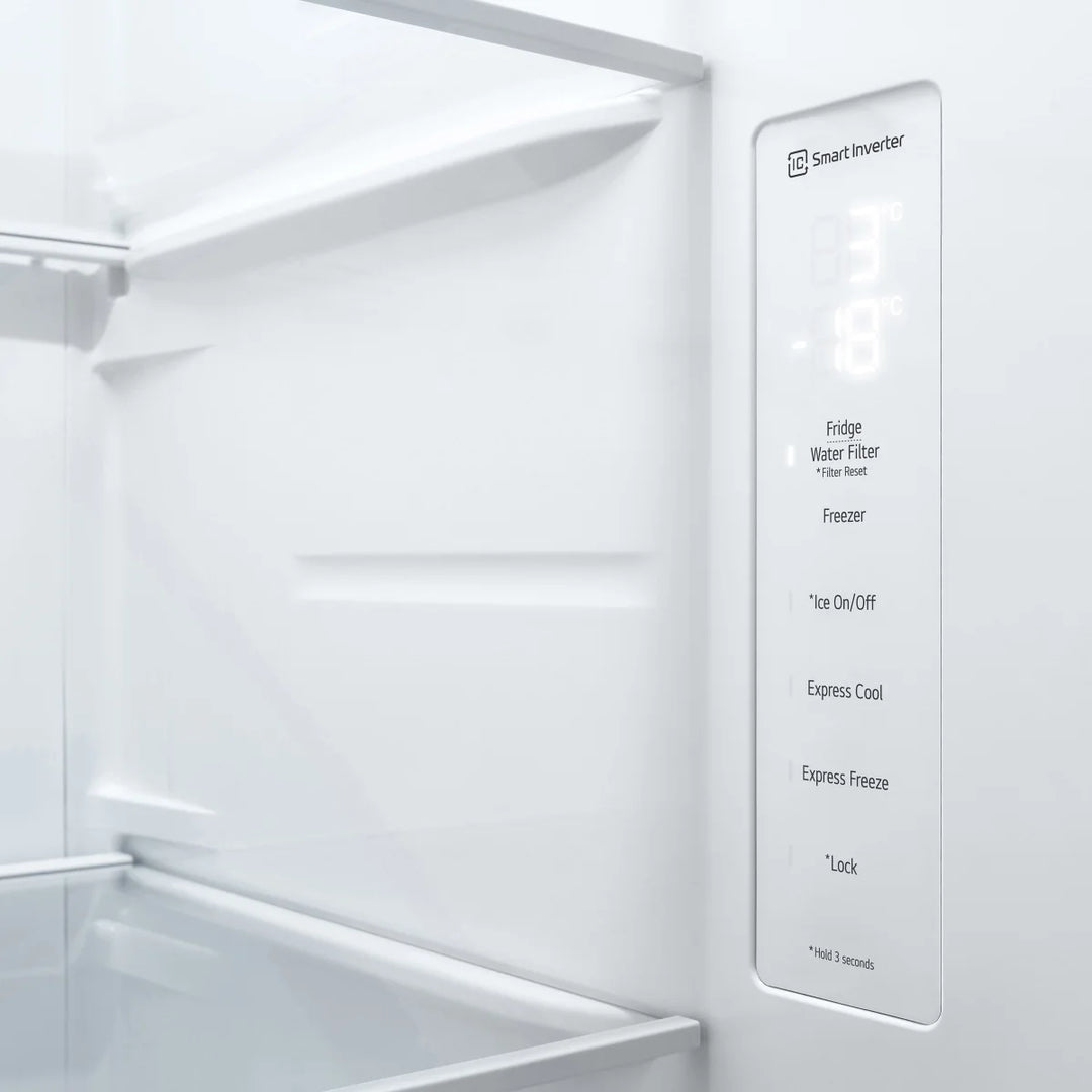 LG - 36 in. 23 cu ft Side-by-Side Refrigerator with Ice and Water Dispenser