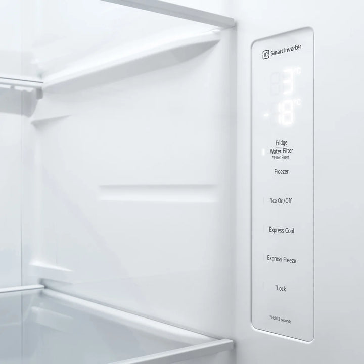 LG - 36 in. 23 cu ft Side-by-Side Refrigerator with Ice and Water Dispenser