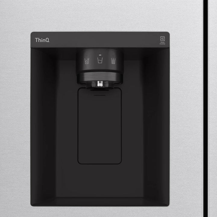 LG - 36 in. 23 cu ft Side-by-Side Refrigerator with Ice and Water Dispenser