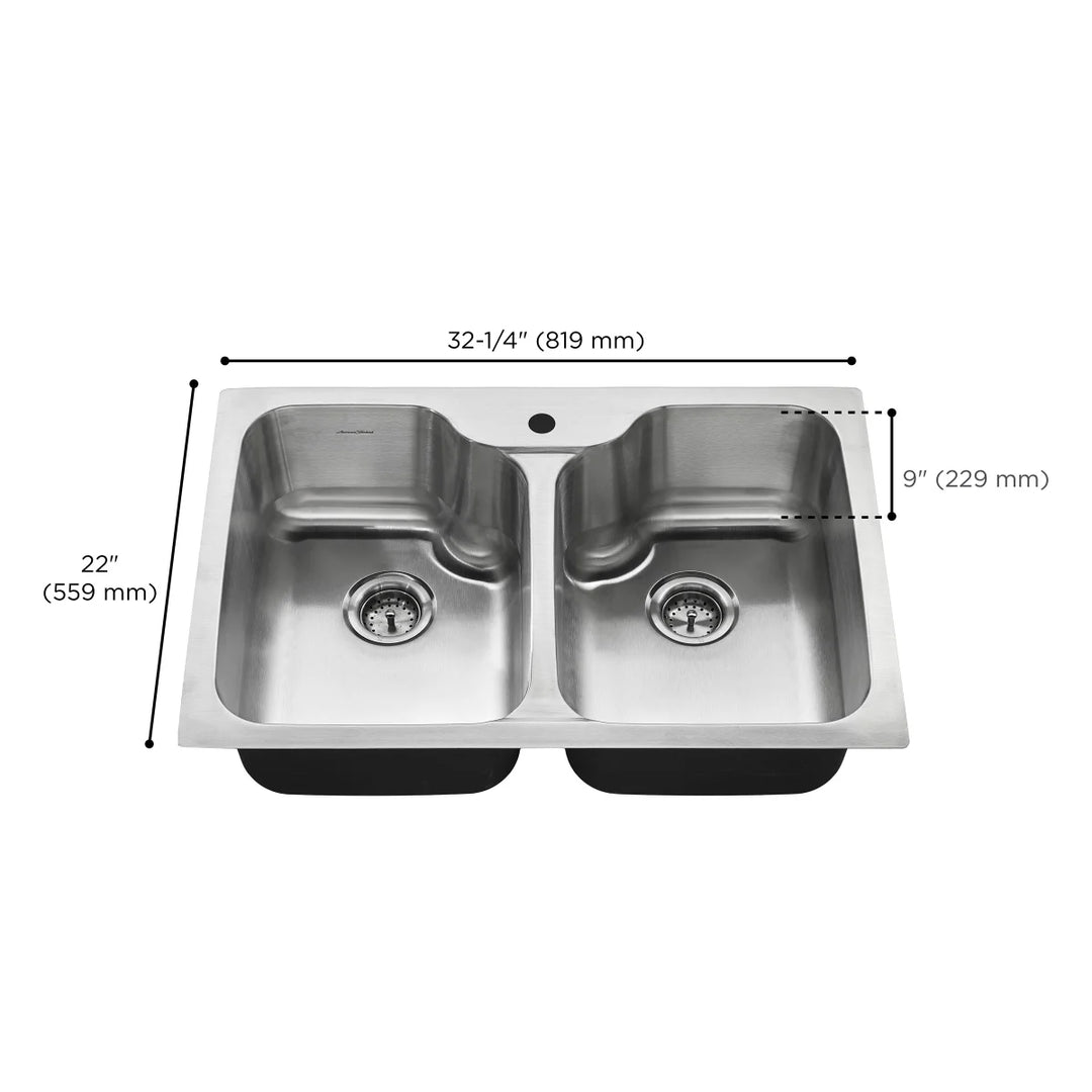 American Standard Kitchen Sink with Pull-Down Faucet - Stainless Steel
