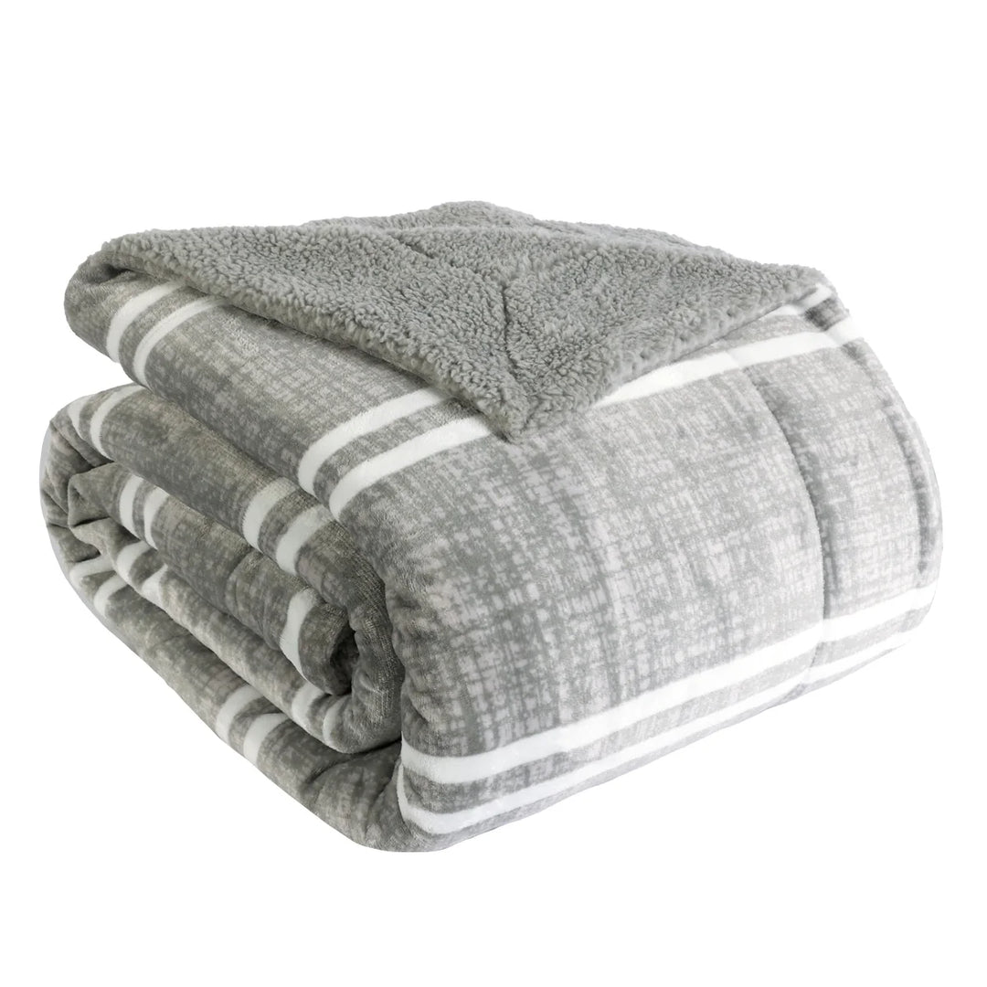 Life Comfort Reversible Sherpa Plush Blanket