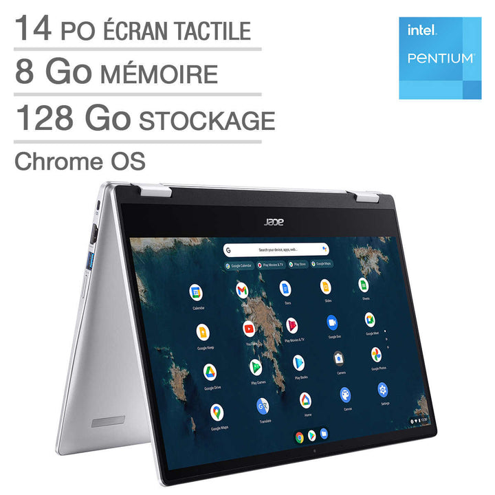 Acer – Ordinateur Chromebook 2-en-1 Spin 314 CP314-1H-P3SF, N6000