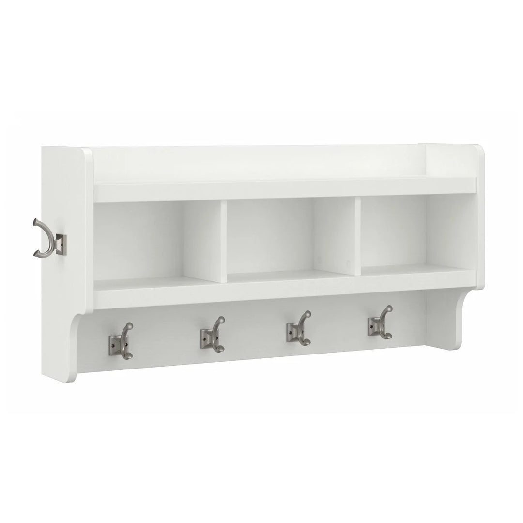 Bush Furniture Woodland - Wall-Mounted Coat Rack with Shelf