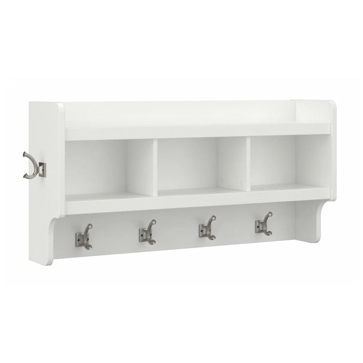 Bush Furniture Woodland - Wall-Mounted Coat Rack with Shelf