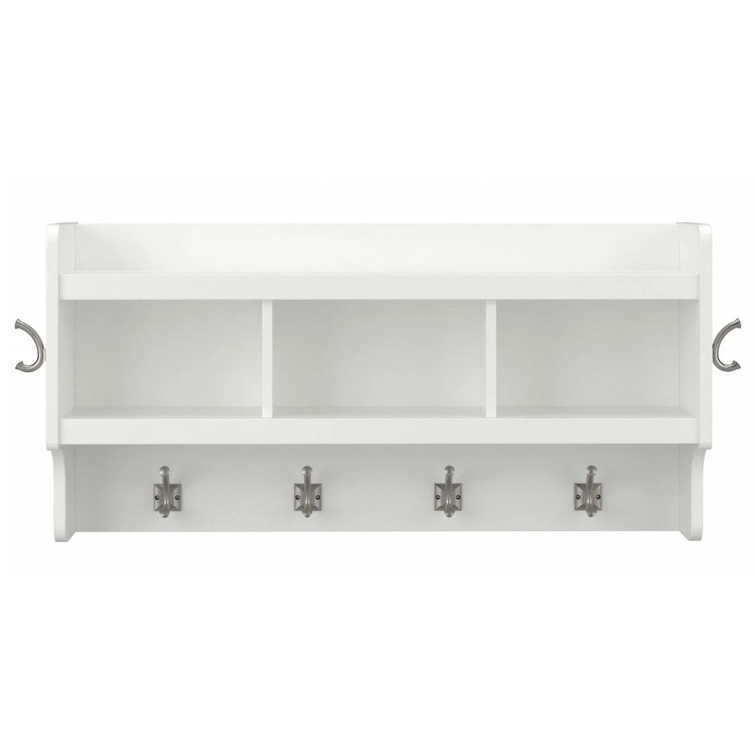 Bush Furniture Woodland - Wall-Mounted Coat Rack with Shelf