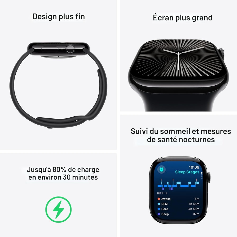 Apple Watch Series 10 (GPS) with Black Aluminium Case