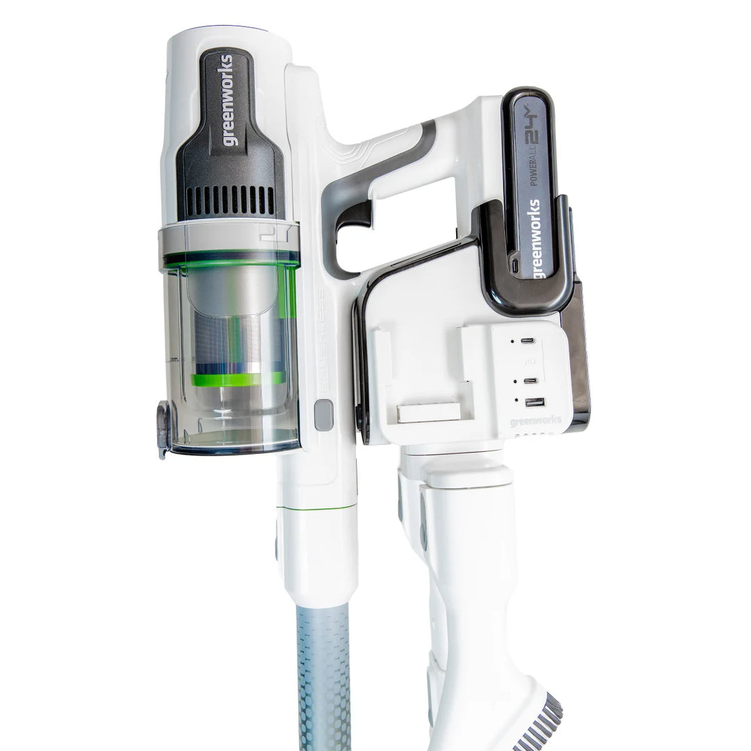 Greenworks - Aspirateur-balai 24V avec batterie et chargeur mural