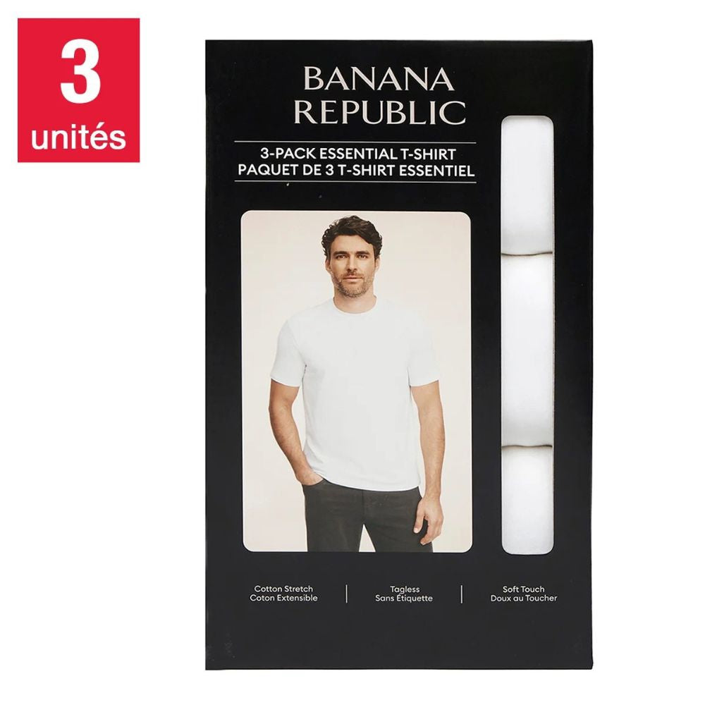 Banana Republic - T-shirt à col ras du cou, paquet de 3