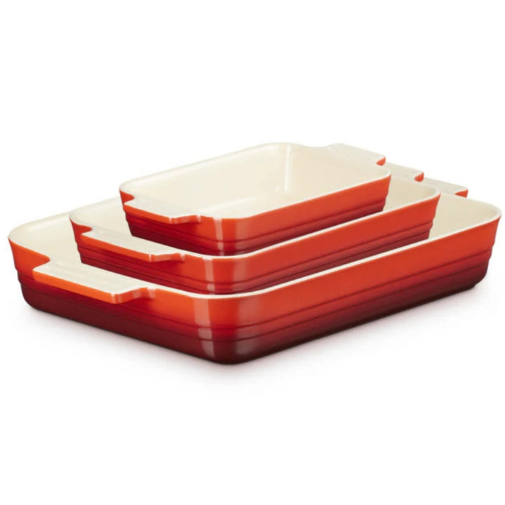 Le Creuset - Ensemble de 3 Plats Rectangulaires