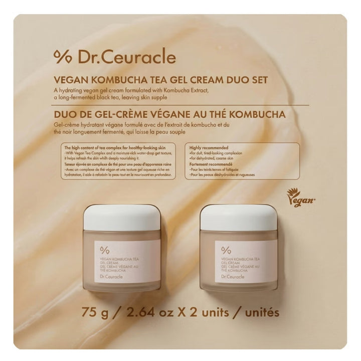 Dr. Ceuracle - Vegan gel-cream with kombucha tea, 2 x 75g