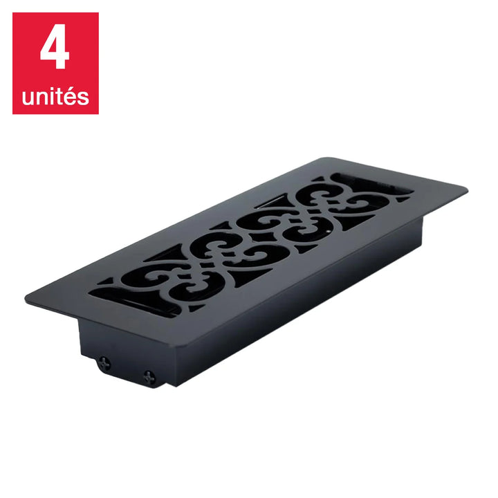 Manor House - Black Powder-Coated Vent Grilles, Pack of 4