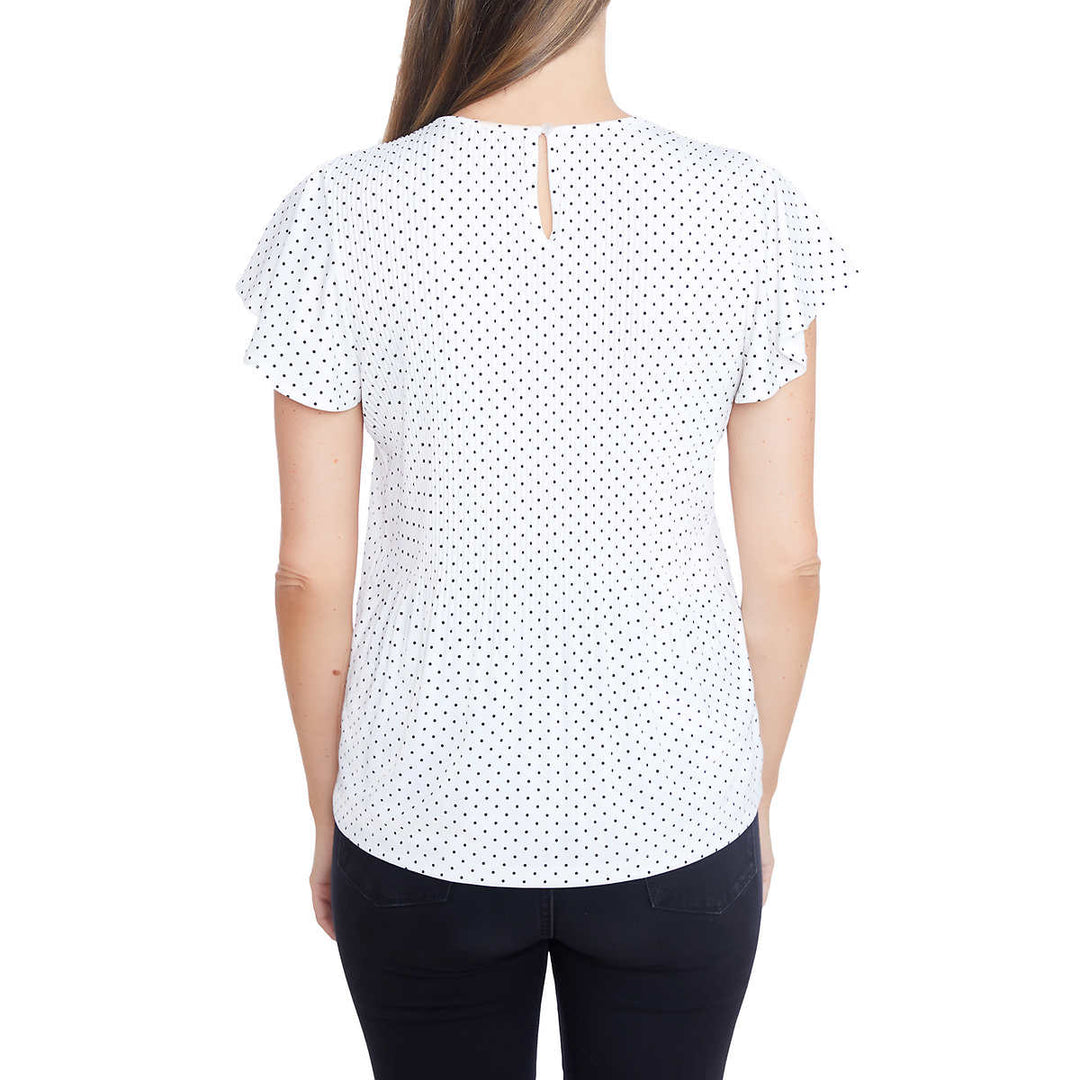 Philosophy - Pleated Top with Flowing Short Sleeves