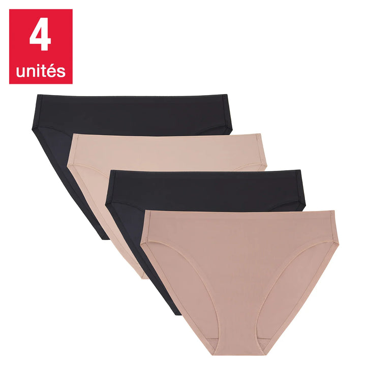 Halston - Culottes bikini d’apparence lisse, paquet de 4