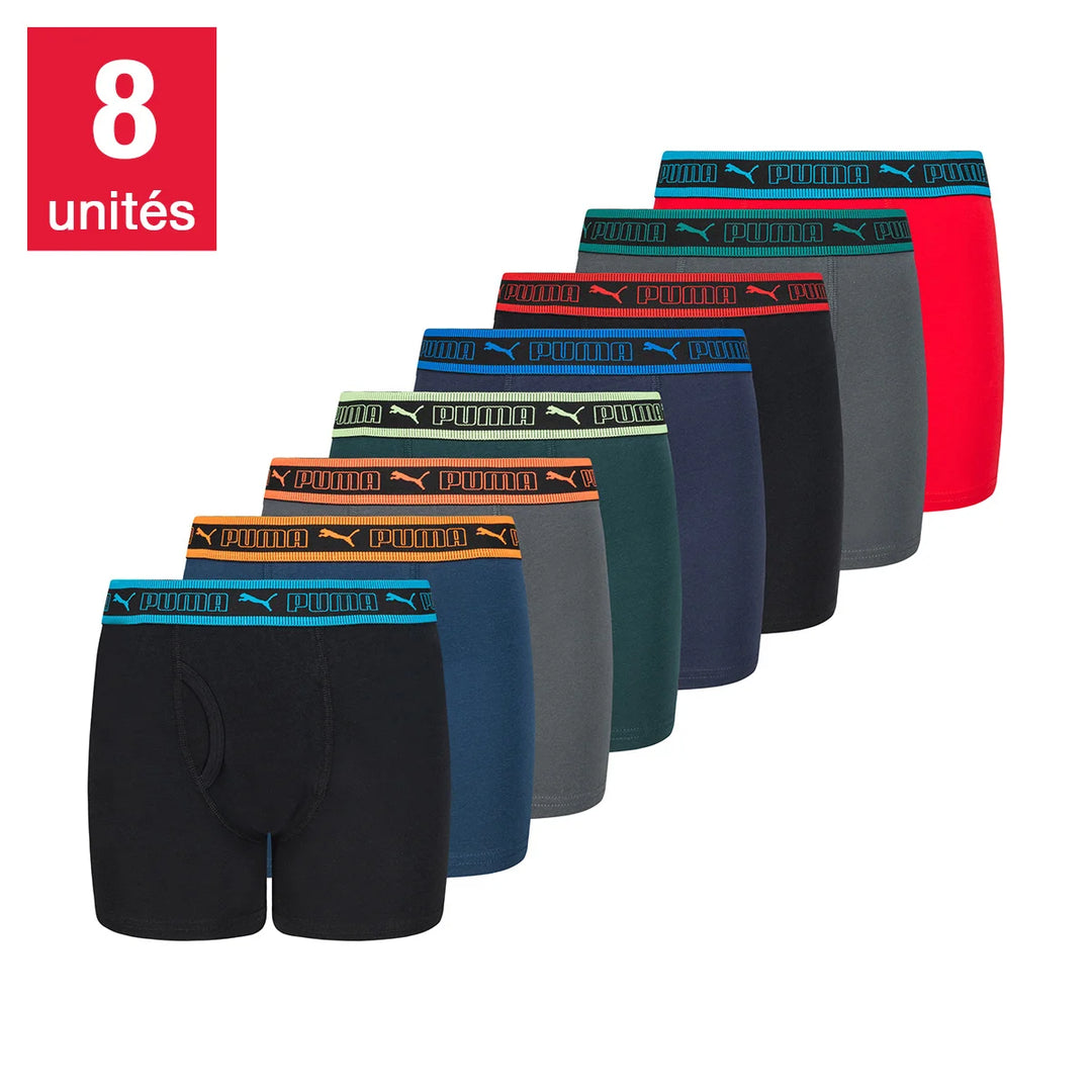 Puma – Caleçons boxeurs ajustés, paquet de 8