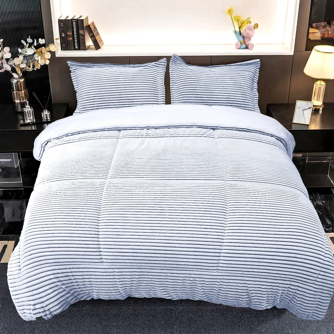 Swiss Collection - Ensemble de couette en peluche et sherpa