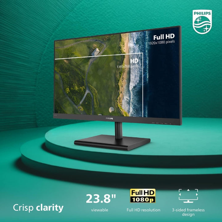 Philips - 2 x computer monitors, 241E1S, 1920 x 1080, 4 ms, 75 Hz