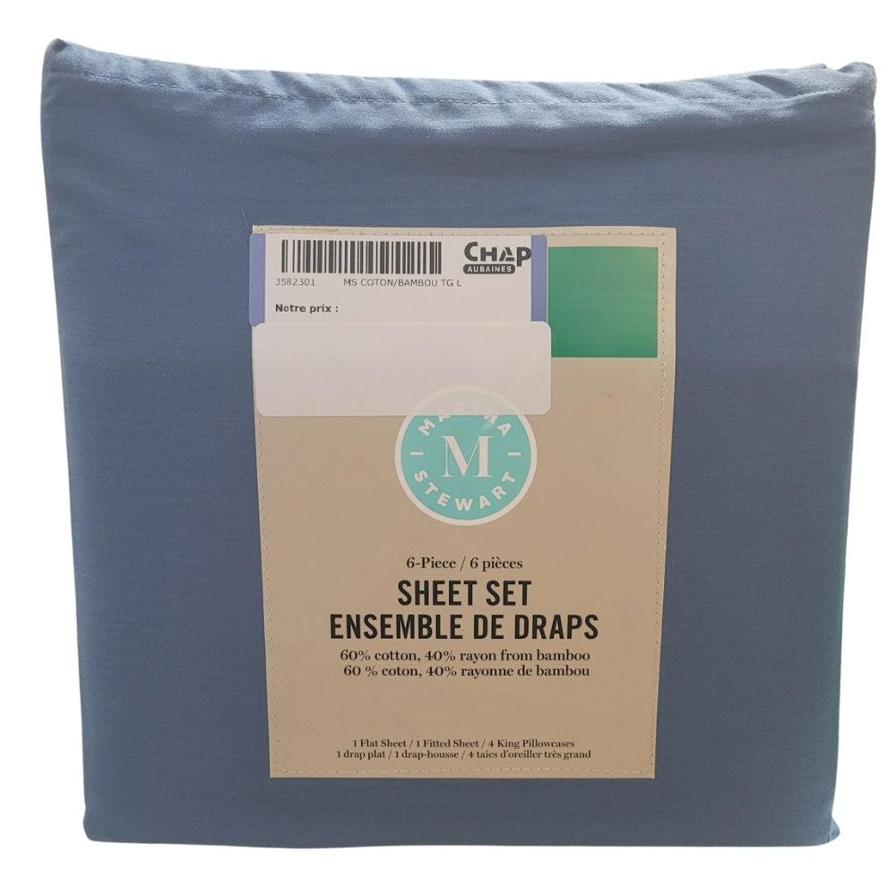 Martha Stewart - Ensemble de drap 6 pièces