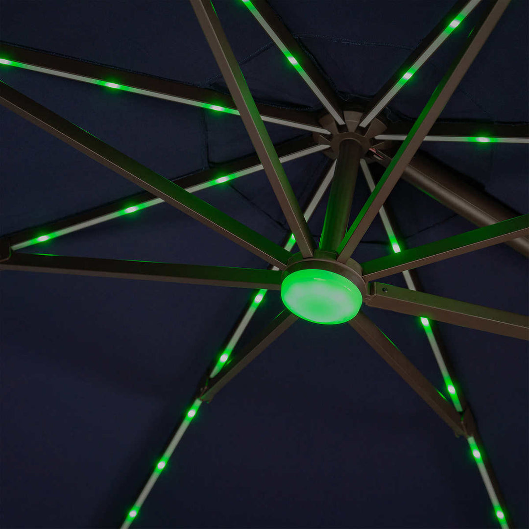 Sunvilla - Parasol rond à DEL solaire de 3,35 m (11 pi)
