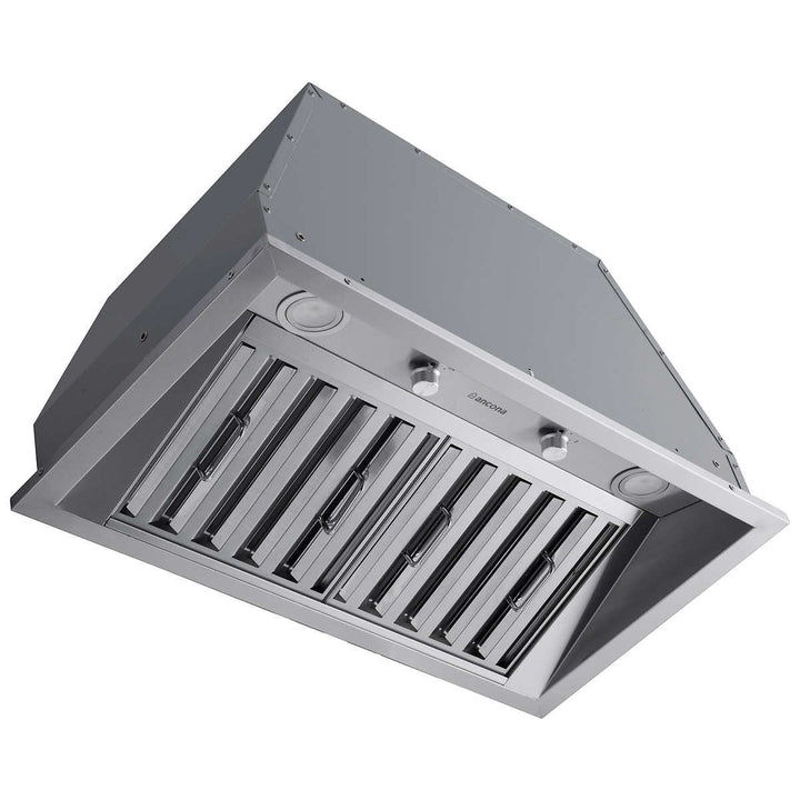Ancona - Hotte de cuisinière à conduit en acier inoxydable, 600 CFM maximum