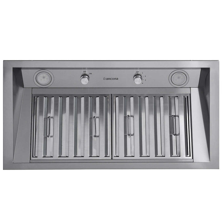 Ancona - Hotte de cuisinière à conduit en acier inoxydable, 600 CFM maximum
