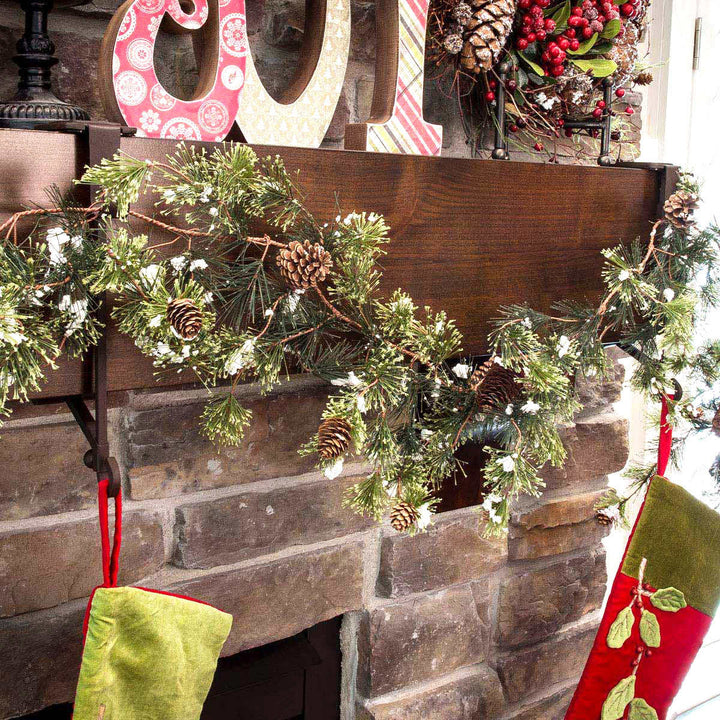 Ensemble 3 supports de cheminée pour guirlandes et bas de Noël