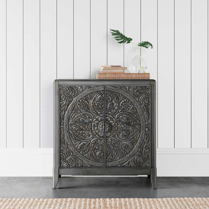 Lita Accent Table with Traditional Balinese Hand-Carvings