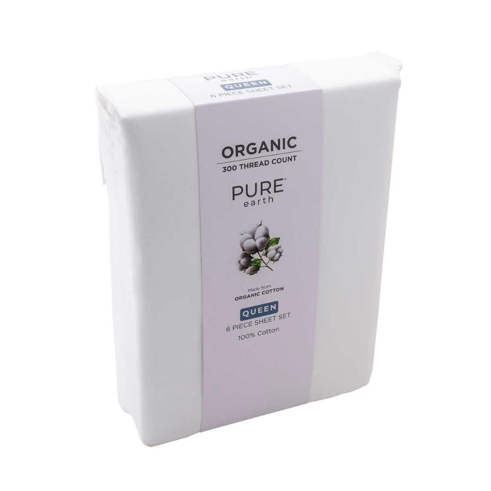 Pure Earth Organic Cotton 6-Piece Sheet Set