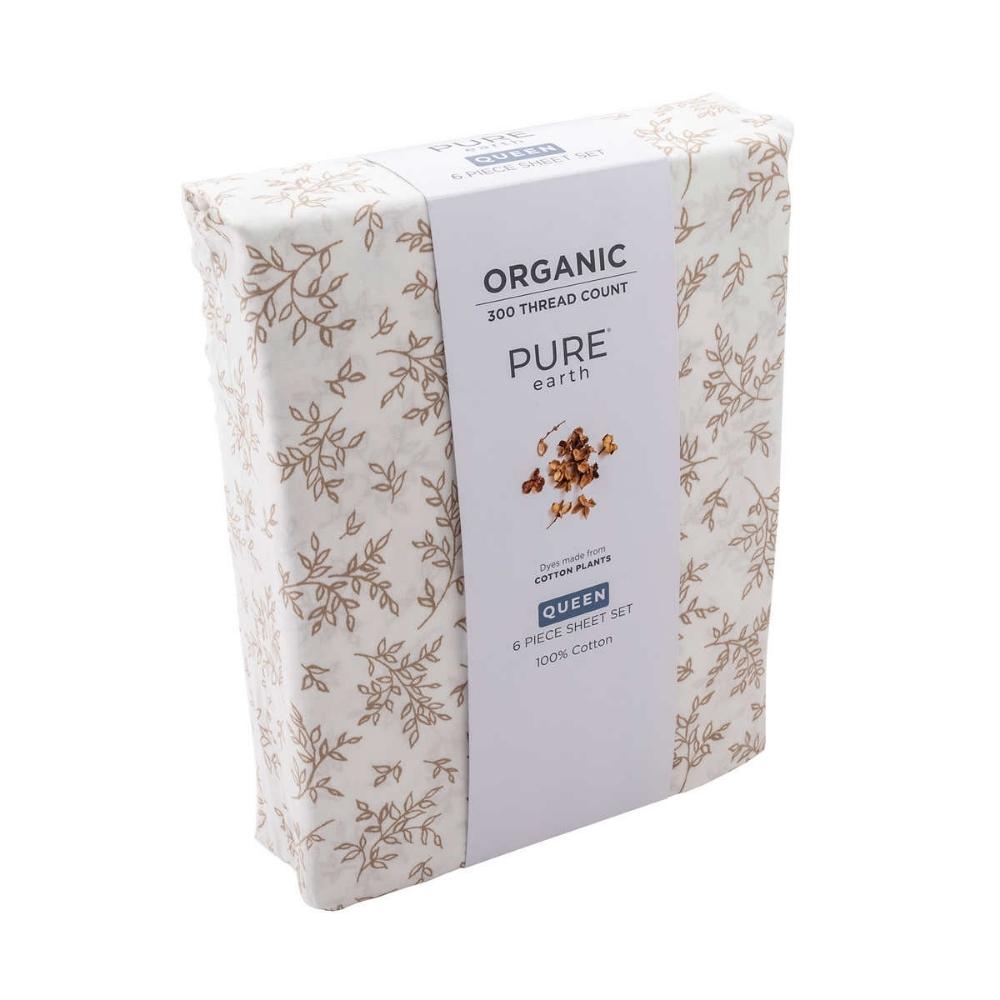 Pure Earth Organic Cotton 6-Piece Sheet Set