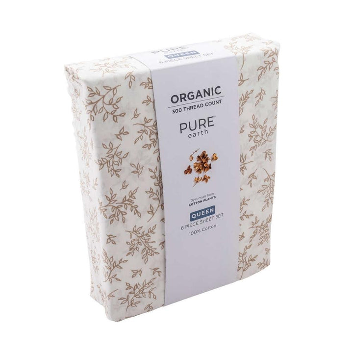 Pure Earth Organic Cotton 6-Piece Sheet Set