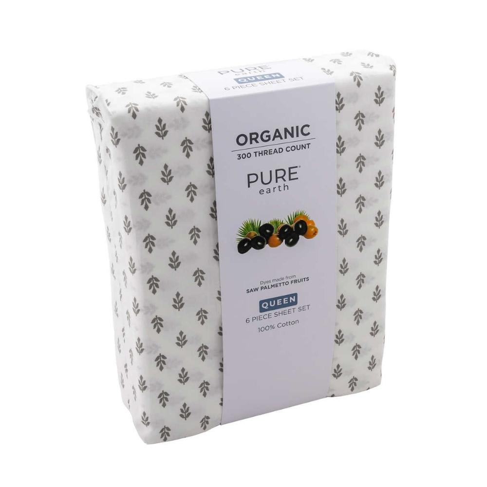 Pure Earth Organic Cotton 6-Piece Sheet Set