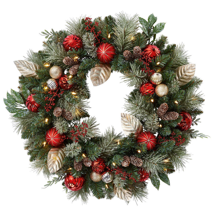 Pre-Lit Wreath with 50 LED Lights