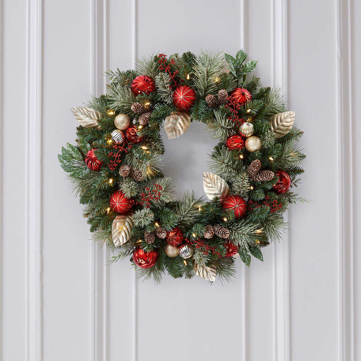 Pre-Lit Wreath with 50 LED Lights