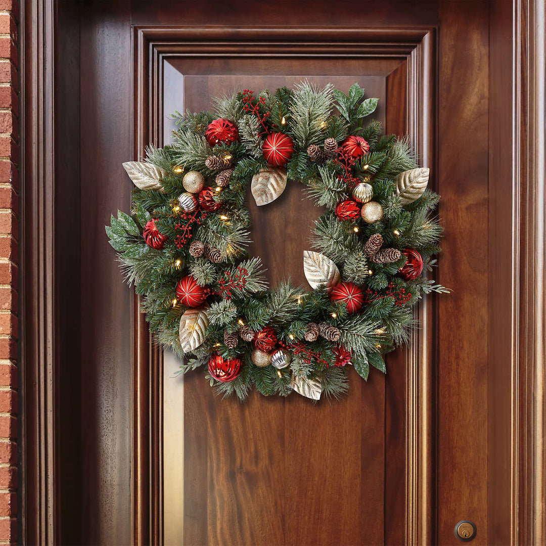 Pre-Lit Wreath with 50 LED Lights