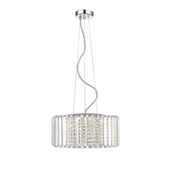 OVE Patience Round Chandelier - Crystal and Chrome