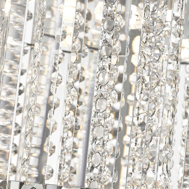OVE Patience Round Chandelier - Crystal and Chrome