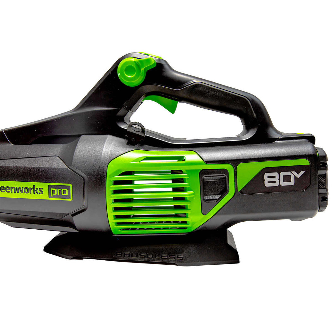 Greenworks Pro Brushless Axial Leaf Blower - Battery and Fast Charger Included