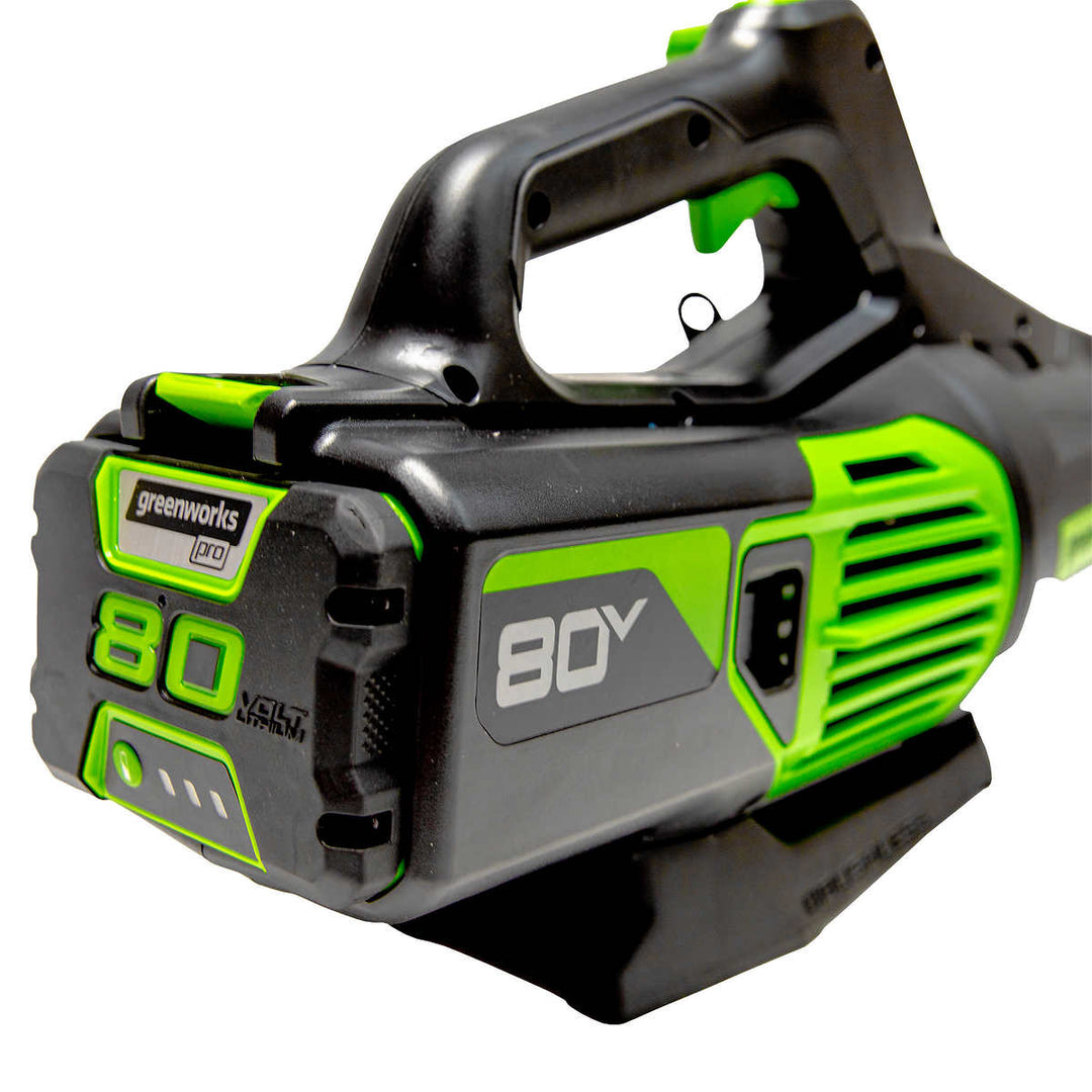Greenworks Pro Brushless Axial Leaf Blower - Battery and Fast Charger Included