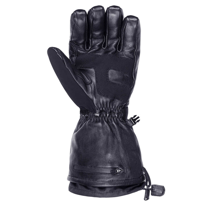Karbon - Gants de ski chauffants en cuir de chèvre avec 2 piles au lithium-polymère
