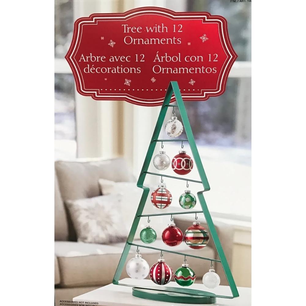 Metal Tree with 12 Ornaments