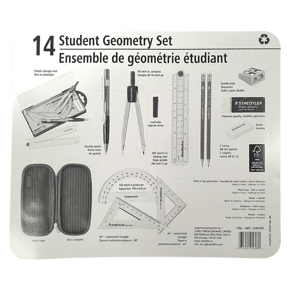 Staedtler - Ensemble 14 pièces pour géométrie
