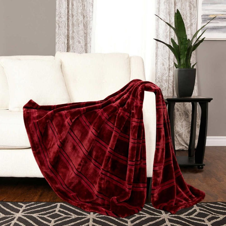 Life Comfort Striped Plush Throw