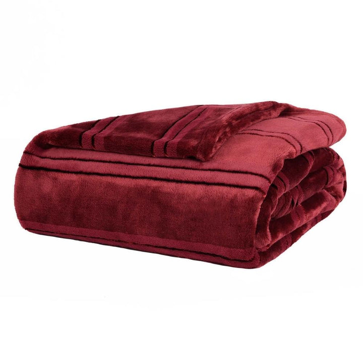 Life Comfort Striped Plush Throw