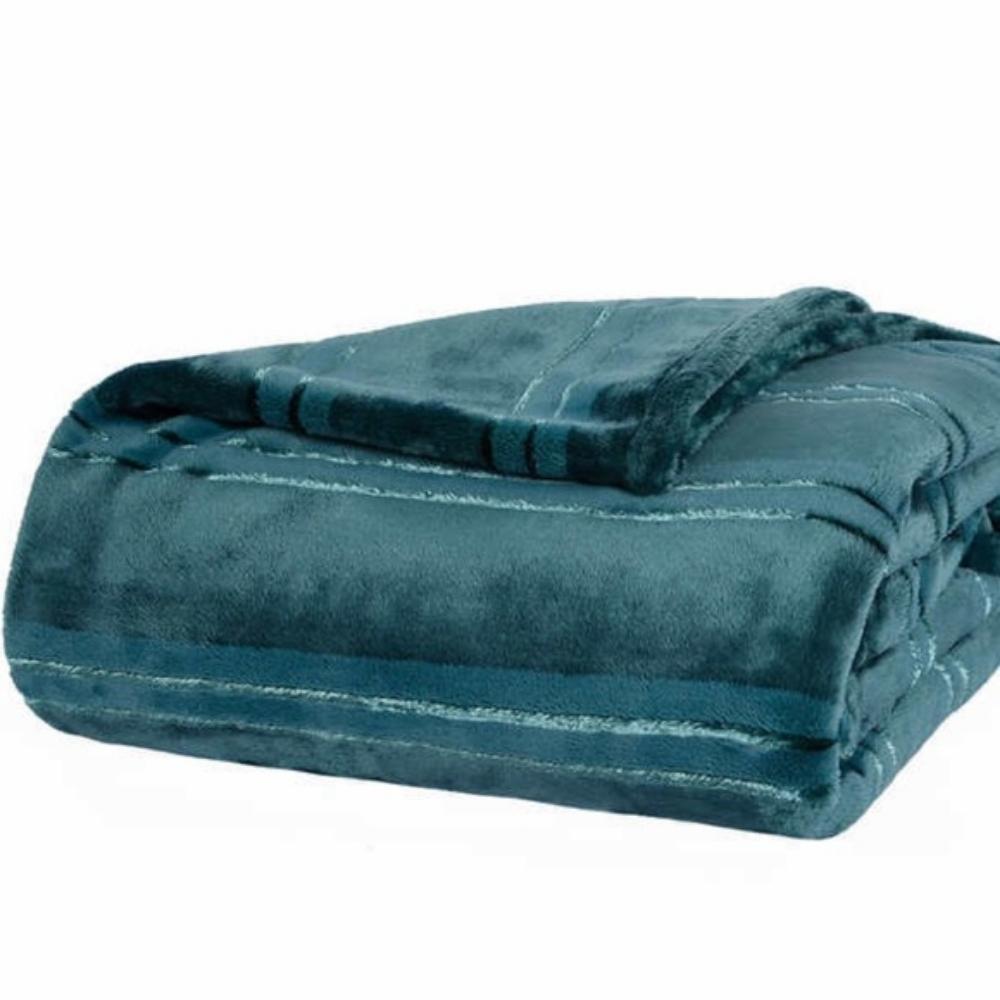 Life Comfort Striped Plush Throw