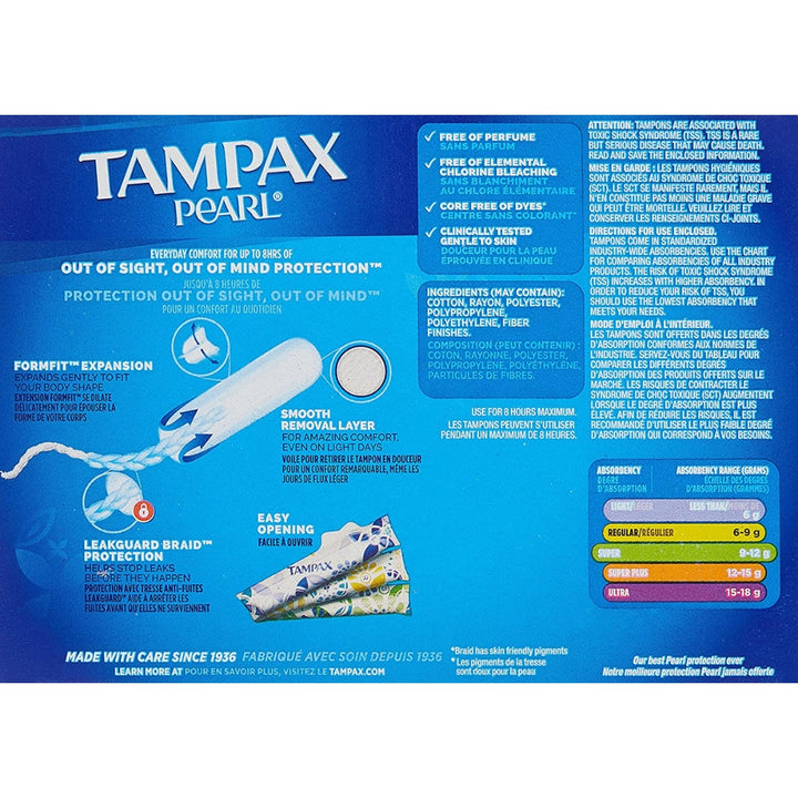 Tampax Pearl Super Absorbency Tampons - Unscented - 96-Pack 